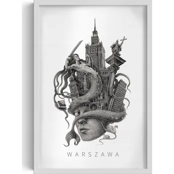 Obraz Dekorativní nástěnný obraz do pokoje Černobílý Město Varšava 40x60 cm