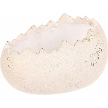 Biokrb Keramický obal na květiny Skořápka na ležato, 17 x 13 x 9 cm, 17 cm, béžová