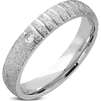 Prsten Šperky4U Pískovaný ocelový prsten, šíře 4 mm, vel. 49 - velikost 49 - OPR1729-4-49