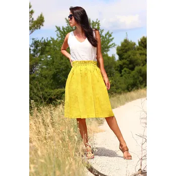 Dámská sukně Lotika Česká 100% lněná sukně ke kolenům Lotika Premium quality 843200