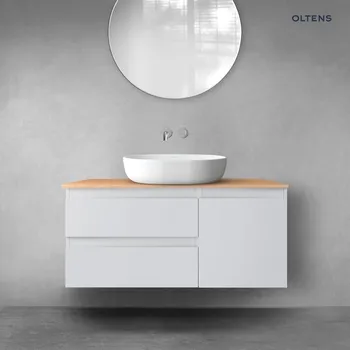 Koupelnový nábytek Oltens Vernal sada koupelnového nábytku 100 cm s horní deskou, matná šedá/dub 68202700