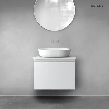 Koupelnový nábytek Oltens Vernal závěsná umyvadlová skříňka 60 cm s deskou, matná šedá 68104700