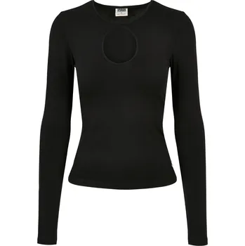 Dámská košile Dámský organický dlouhý rukáv Keyhole černý Urban Classics černá 2539222