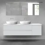 Oltens Vernal sada koupelnového nábytku 160 cm s horní deskou, matná šedá/lesklá bílá 68481700