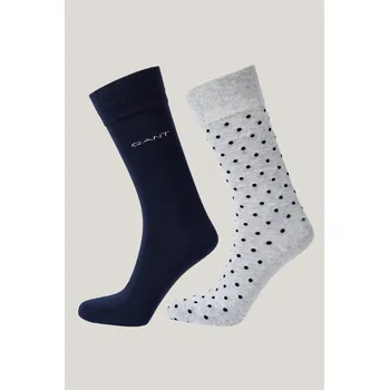 Pánské oblečení PONOŽKY GANT DOT AND SOLID SOCKS 2-PACK LIGHT GREY MELANGE
