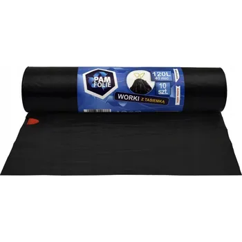 Pytle na odpadky Pytle na odpadky 120L se stahovací páskou, pevné a silné, 40μm 10 Ks