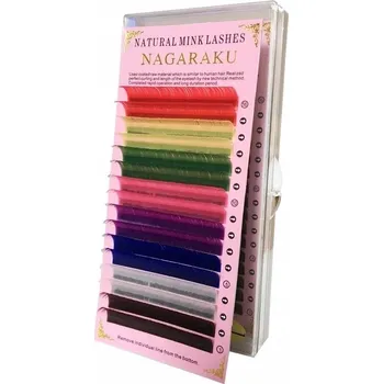 Umělé řasy Barevné řasy na prodlužování ProjectLashes Nagaraku Mink 0,07 C 13 mm 16 proužků
