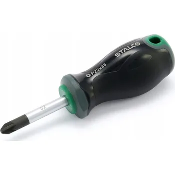 Šroubovák KRÁTKÝ MALÝ ŠROUBOVÁK S MAGNETICKÝM HROTEM ZNAČKY STALCO ODOLNÝ PZ2 X 38 MM S-12566