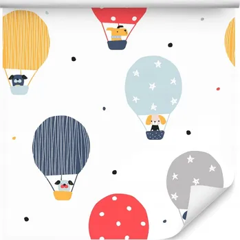 Tapeta Tapeta na zeď do dětského pokoje - balóny, psi, puntíky