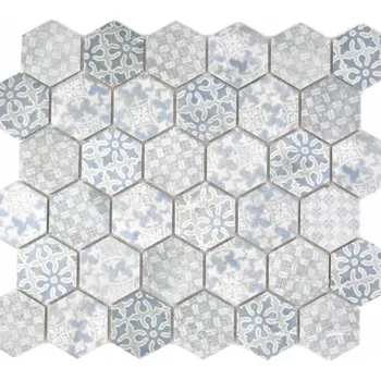 Obklad Keramická mozaika WzorcowniaStudio 32,5 x 28,1 cm, odstíny šedé a stříbrné