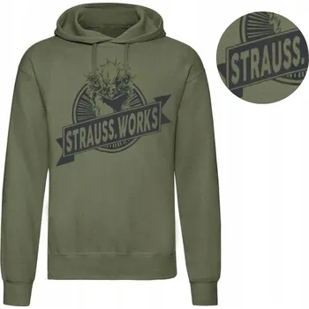 Pánská mikina Mikina Engelbert Strauss Iconic Bavlněná s potiskem Originál KHAKI XL