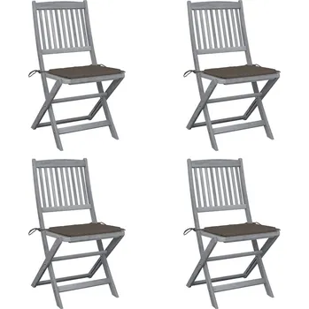 OMAXI Skládací zahradní židle s poduškami 4 ks masivní akáciové dřevo 284957