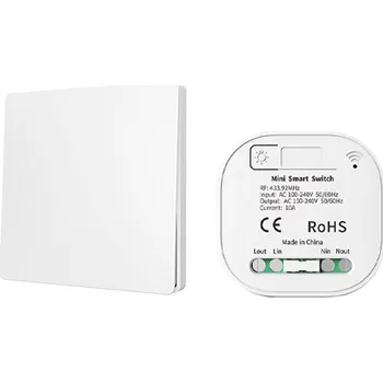 vypínač Bezdrátový vypínač světla bez baterií, 1 ks vysílač + přijímač