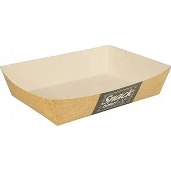 Jednorázové nádobí Ekologické hluboké papírové tácky 16x11x4 cm 50 Ks