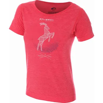 Dámské tričko Brubeck Dámské tričko s krátkým rukávem OUTDOOR WOOL Kozica malinové XL
