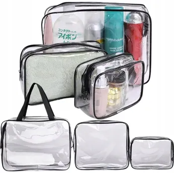 Kosmetická taška Cestovní Kosmetická Taška Sada x3 Průhledná Dámská Pánská Organizér Velká