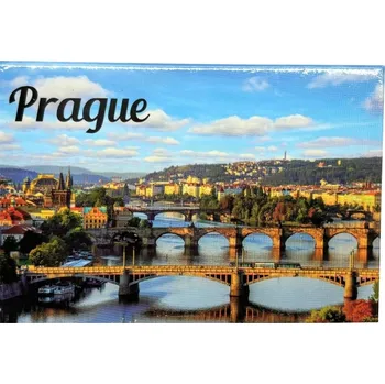 Dekorativní magnet GiftyCity GIFTY CITY Plechový magnet - 8x5,5 cm - Pražské mosty