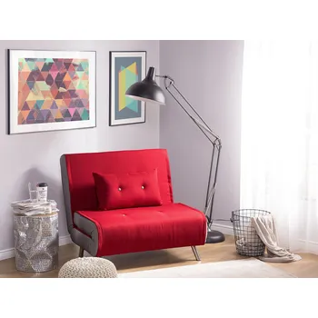 Pohovka Červená pohovka čalouněná samostatná pohovka moderní dekorativní polštáře obývací pokoj Beliani
