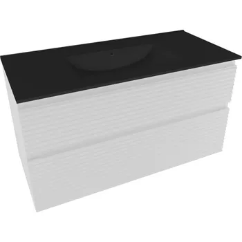 Koupelnový nábytek Koupelnová skříňka 2 zásuvková s umyvadlem Naturel Savona 78x53x44,8 cm bílá lesk SAVONA280BIC