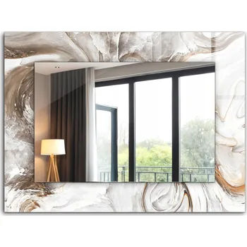 Zrcadlo Závěsné zrcadlo Loft s potiskem XXL 80x60 cm Abstraktní mramorový vzor