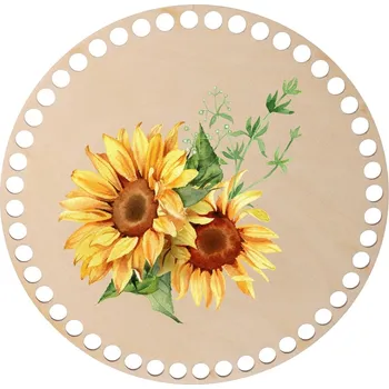 Dřevěné víko na košík - slunečnice Zvolte variantu: 20 cm