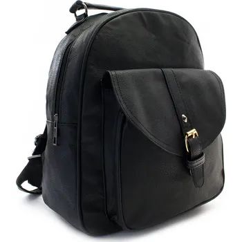 Městský batoh Černý dámský stylový batoh se zlatým kováním Thalasa