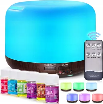 Zvlhčovač vzduchu Zvlhčovač Vzduchu Aroma Difuzér 300ml + 6 vonných olejů