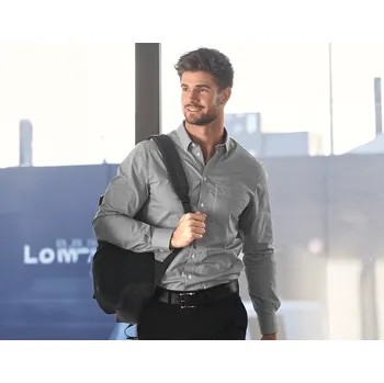 Pánská košile e.s. Business košile cotton stretch, slim fit velikost 39 černá károvaná Strauss Pracovní oblečení