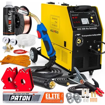 Svářečka INVERTOROVÁ SVÁŘEČKA MAGNUM MIG 308 ALU SYNERGIE MMA TIG IGBT 400V 300A 3V1