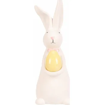 Velikonoční dekorace Velikonoční dekorace Zajíček se žlutým vajíčkem 8 x 7 x 19 cm, žlutá