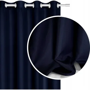 Obraz ZÁCLONY DO OBÝVÁKU HOTOVÉ S KOLEČKY TMAVĚ MODRÉ 140x245 VIVA