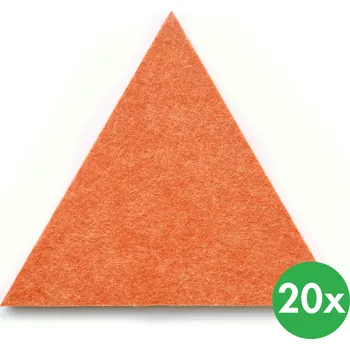 Stavební materiál B2B Partner Akustický panel, samolepící, trojúhelník, 20x20x20 cm, 20 ks, oranžová