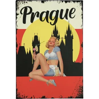 Dekorativní magnet GiftyCity GIFTY CITY Plechový magnet - 8x5,5 cm - Retro, Heart of Europe