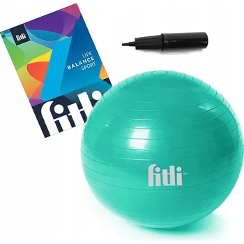 Gymnastický míč Gymnastický míč Fitli 65 cm tyrkysový PVC se systémem anti-burst a pumpičkou