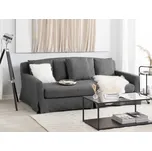 Pohovka šedá čalouněná 3místná výsuvná klasický obývací pokoj Beliani