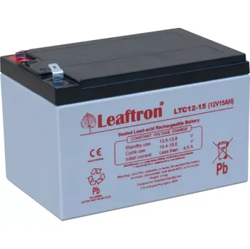 Trakční baterie Leaftron LTC12-15 T2 (12V/15Ah) záložní, bezúdržbový, akumulátor