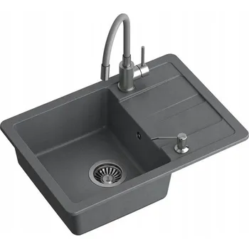Granitový dřez Jednokomorový dřez Quadron READY SMART ŠEDÝ granit šedá