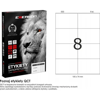 Samolepící etiketa Samolepicí štítky Emerson 105x74 mm, 800 kusů, bílé