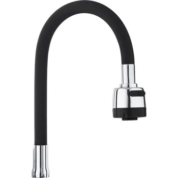 Tyč na sprchový závěs Erga Diosa, elastické rameno, černá-chromová, ERG-YKA-BZ.TUD-1-G-BLK