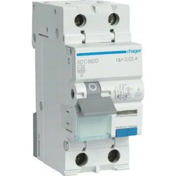 Jistič RCBO Kombinovaný jistič 1P+N 6kA B40A 30mA Typ AC ADC940D HAGER