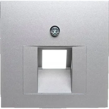 Elektrická zásuvka Internetová a telefonní zásuvka nástěnná Hager stříbrná