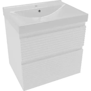 Koupelnový nábytek Koupelnová skříňka 2 zásuvková s umyvadlem Naturel Savona 58x53x44,8 cm bílá lesk SAVONA260BIU1