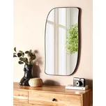 Nástěnné zrcadlo Černé kovové sklo 37 x 70 cm Oválný dekorativní závěsný dekor Moderní minimalistický obývací pokoj Ložnice Předsíň Beliani