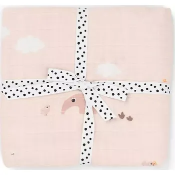 Přebalovací podložka DONE BY DEER mušelínová zavinovací plenka Playground růžová