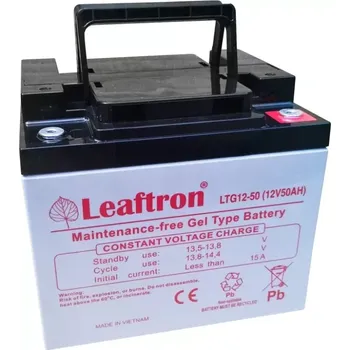 Trakční baterie Leaftron LTG12-50 gelový záložní, bezúdržbový, akumulátor 12V/50Ah