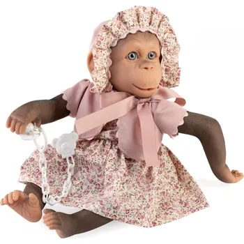 Realistická panenka opička Lola 36cm Muñecas De Cuna - Floral dress