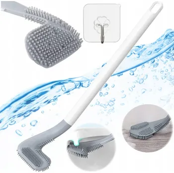 WC štětka SILIKONOVÝ KARTÁČ NA WC gumový s koncovkou pro čištění toalety