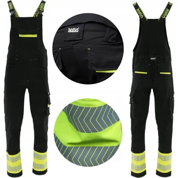 Pracovní obuv Pánské pracovní montérky s laclem, REFLEXNÍ, pohodlné, s mnoha kapsami, velikost 50