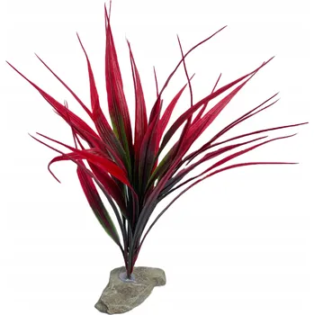 umělá květina ROSTLINA BORDÓ TRÁVA UMĚLÁ DO AKVÁRIA V. 21 CM