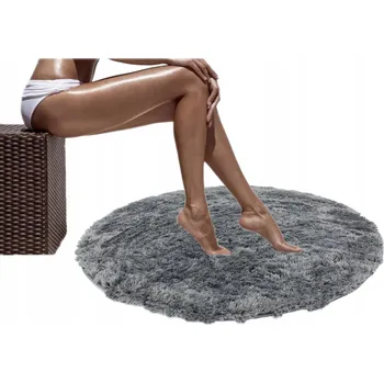 Koupelnová předložka Koupelnová předložka plyšová Kulatý protiskluzová šedá 100 cm